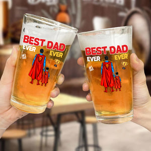 Champion Cup Hero Best Dad Ever Ever - Gift For Father - Personalized Beer Glass