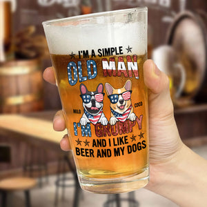 I'm Grumpy And I Like Beer And My Dog - Gift For Pet Lovers - Personalized Beer Glass