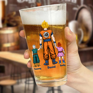 Daddy Is Our Favorite Saiyan Dragon Balls - Gift For Father's Day - Personalized Beer Glass