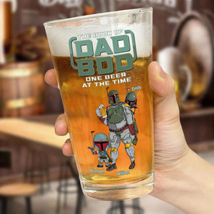 Boba Fett The Book Of Dad Bob One Beer At The Time - Gift For Dad - Personalized Beer Glass NA94