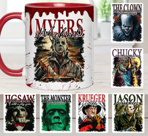 Halloween Horror Characters Scared Me - Personalized Accent Mug - NA94