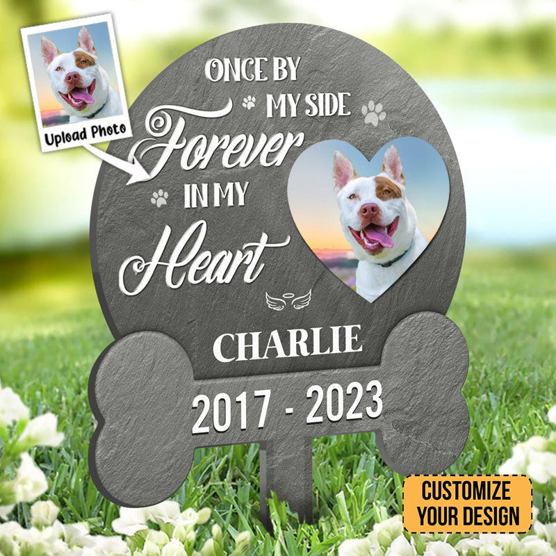 Custom Photo Your Pawprints Stay In My Heart - Memorial Personalized Custom Acrylic Garden Stake - Custom Photo