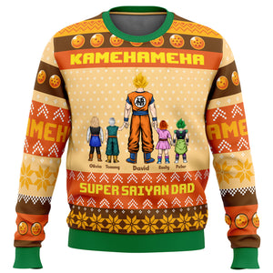 Kamekameha DragonDad - Gift For Family - Personalized Ugly Sweater - CL03 NA94