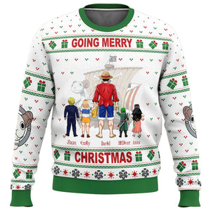 Going Merry Christmas One Piece - Personalized Ugly Sweatshirt - Gift for Dad, Grandpa, Husband CL11 NH96