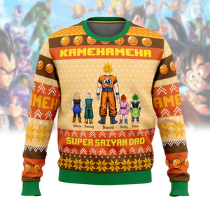 Kamekameha DragonDad - Gift For Family - Personalized Ugly Sweater - CL03 NA94