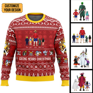 Merry Mugiwara Pirates One Piece - Gift For Christmas - Personalized Ugly Sweater - CL11 NH96