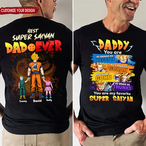 Best Super Saiyan Dad Ever Dragon Ball - Gift For Dad, Father's Day - Personalized Shirt 2 Side CL03