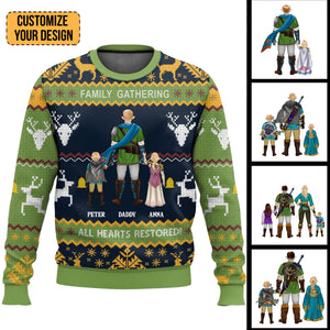 Legend Of Zelda Family Gathering - Gift For Christmas - Personalized Ugly Sweater - CL07 NH96