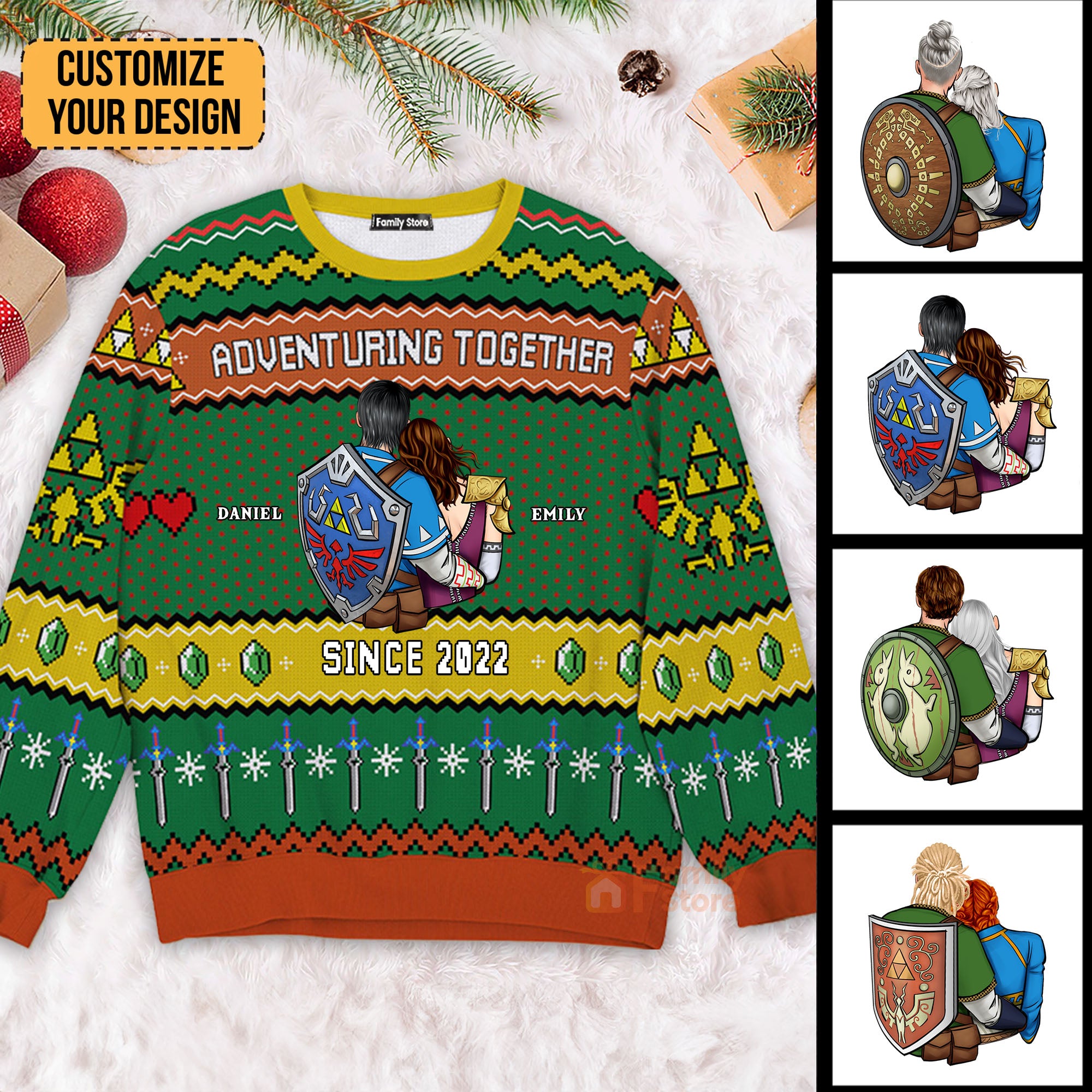 Adventure Together - Gift For Couple - Personalized Ugly Sweater - CL32 NH96