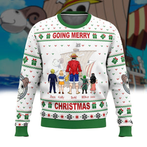 Going Merry Christmas One Piece - Personalized Ugly Sweatshirt - Gift for Dad, Grandpa, Husband CL11 NH96