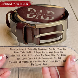 Reminder For Any Time You Wear This Belt - Gift For Dad - Personalized Engraved Leather Belt