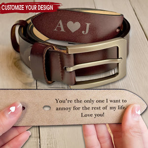 Secret Message - Anniversary Gift For Him - Personalized Engraved Leather Belt