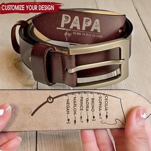 Papa The Man The Myth The Legend - Gift For Father's Day - Personalized Engraved Leather Belt
