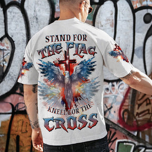 Stand For The Flag Kneel For The Cross Eagle - Men's All Over Print Shirt - AT4080529