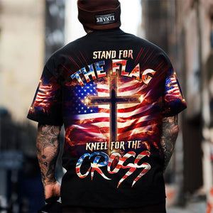 Stand For The Flag Kneel For The Cross Men's All Over Print Shirt - AT407006