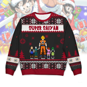 Dragon Ball Kamekameha Super Dad With Us - Personalized Ugly Sweatshirt - Gift for Dad, Grandpa, Husband CL03 NA94