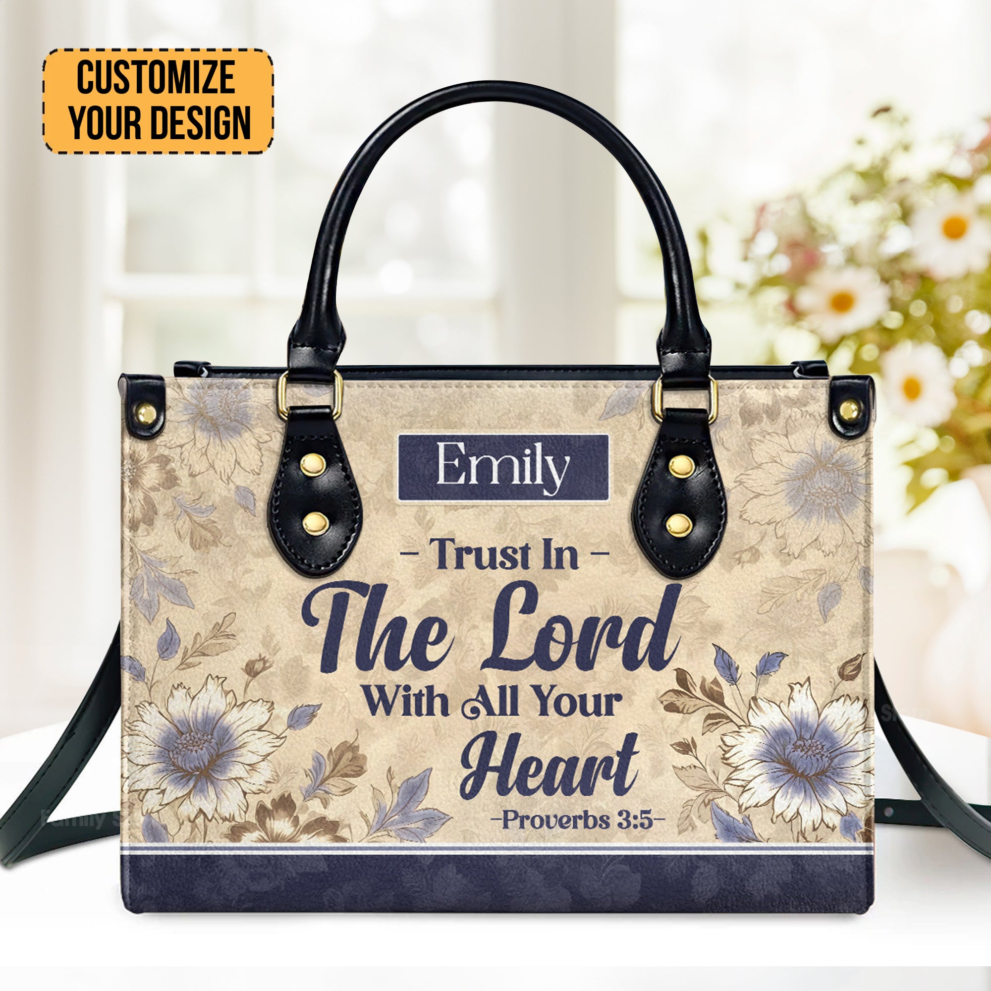 Trust In The Lord - Scripture Gifts For Women Of God - Personalized Leather Handbag With Handle - AT4081446