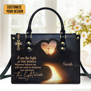 I Am The Light Of The World - Thoughtful Gift For Christians - Personalized Leather Handbag With Handle - AT4080718