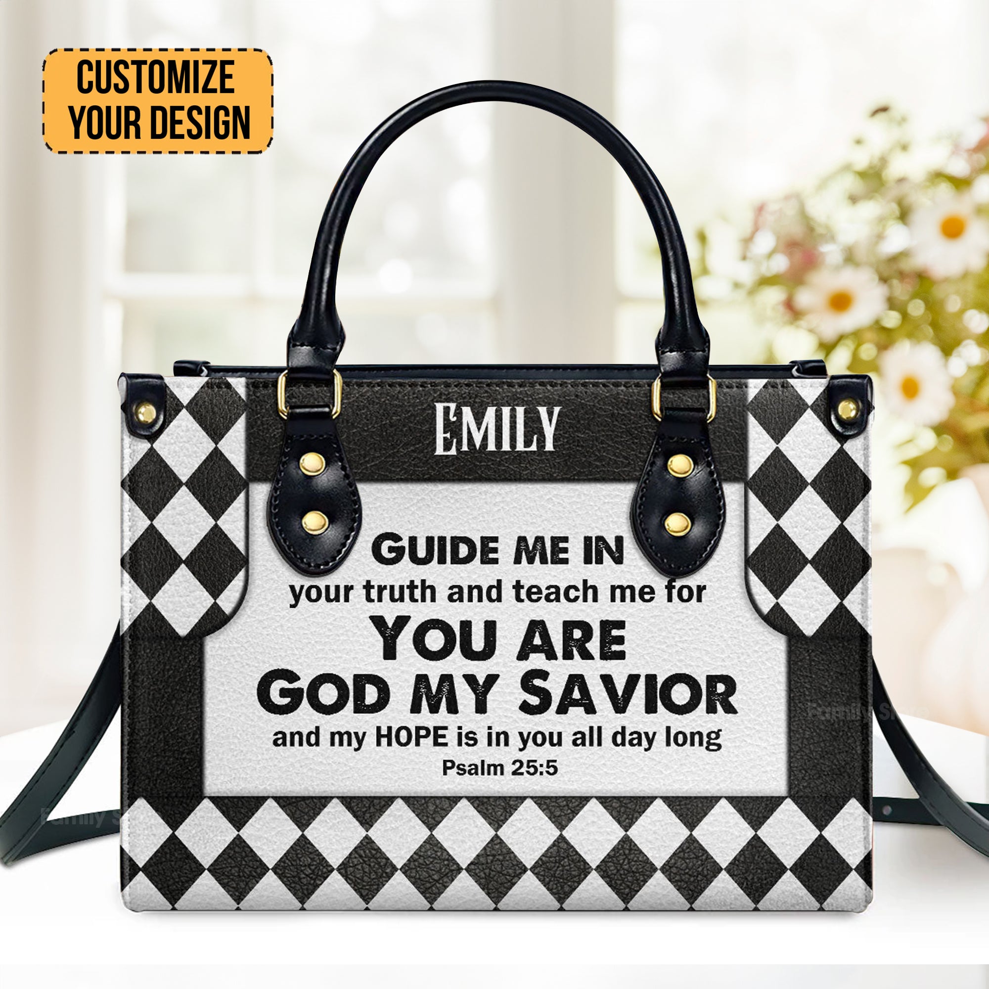 My Hope Is In You All Day Long - Personalized Leather Handbag With Handle - AT4081426