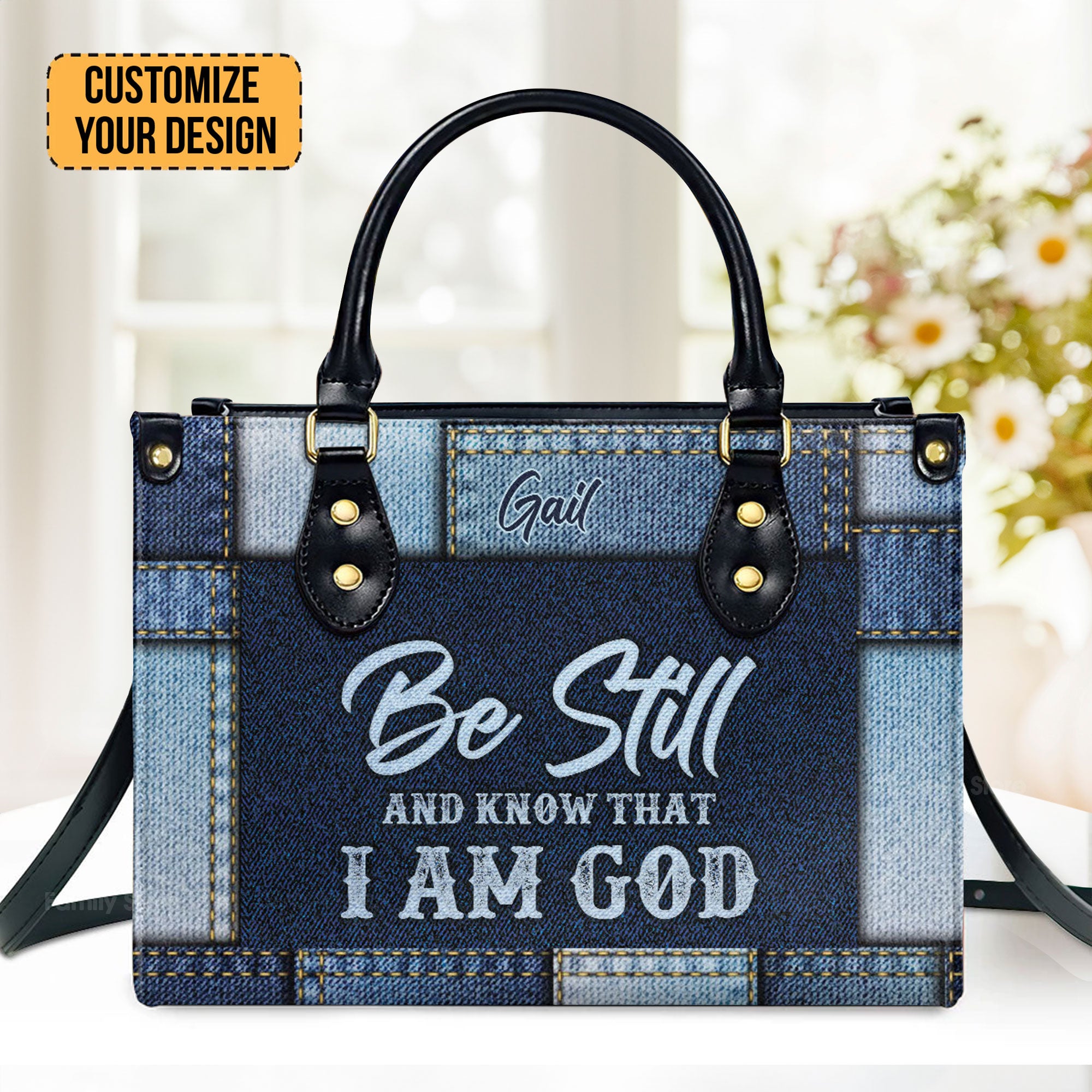 Christian Be Still And Know That I Am God - Unique Personalized Leather Handbag - AT4081449