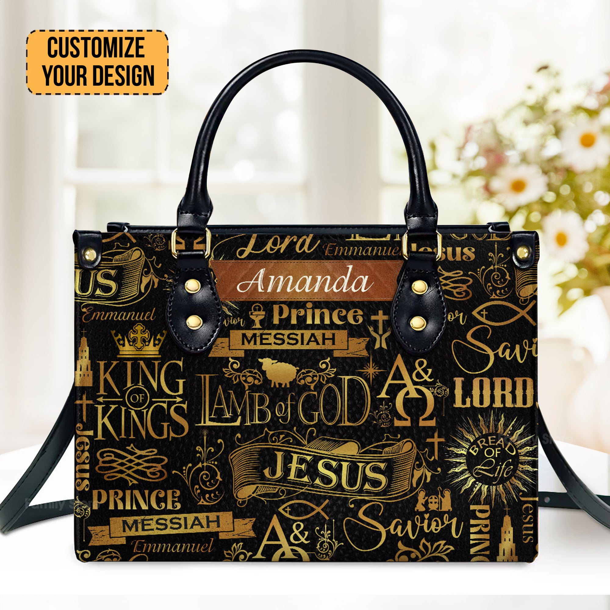 Lamb Of God - Personalized Leather Handbag With Handle - AT4081226