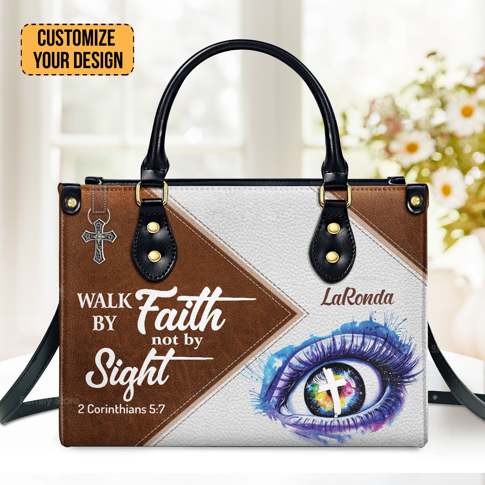 Walk By Faith, Not By Sight - Awesome Personalized Leather Handbag - AT4081427