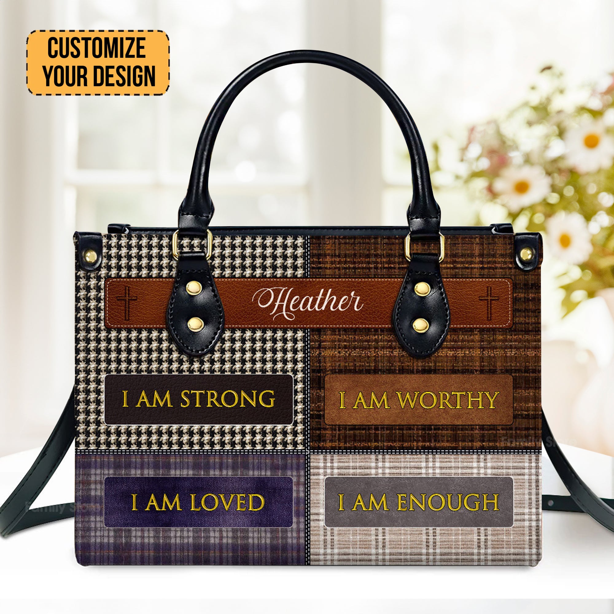 I Am Worthy - Awesome Personalized Leather Handbag - AT4081209