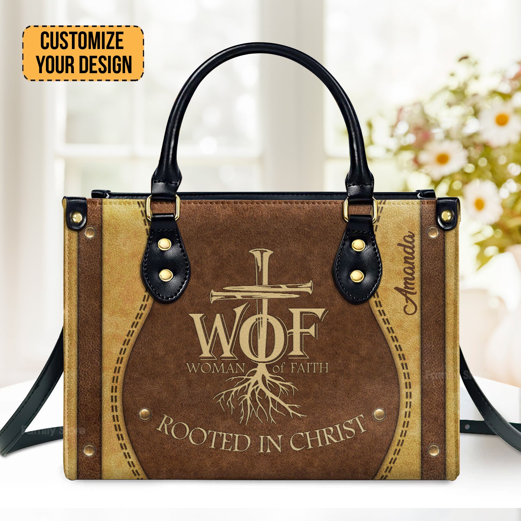 Woman Of Faith Beautiful - Awesome Personalized Leather Handbag - AT4081463