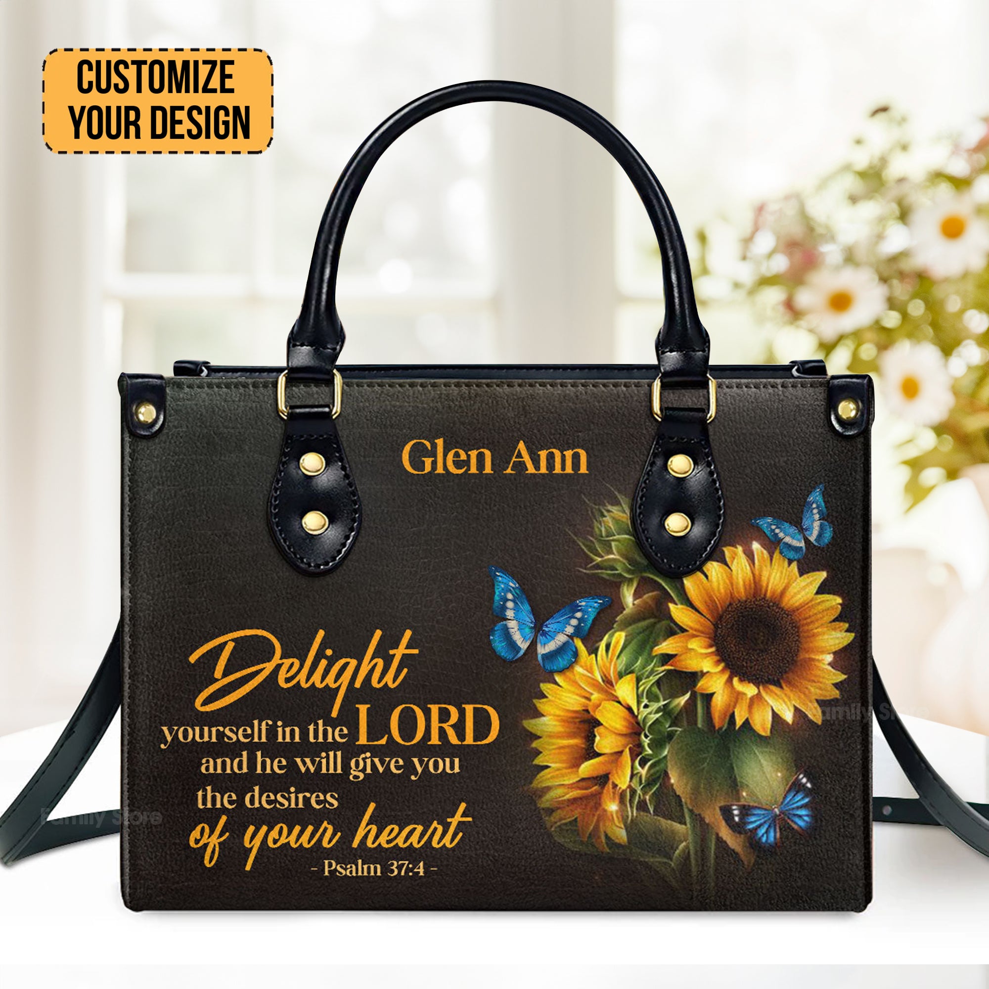 Delight Yourself In The Lord - Thoughtful Gift For Christians - Personalized Leather Handbag With Handle - AT4080737