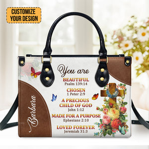 A Precious Child Of God - Thoughtful Gift For Christians - Personalized Leather Handbag With Handle - AT4080838