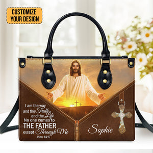 I Am The Way And The Truth And The Life - Scripture Gifts For Women Of God - Personalized Leather Handbag With Handle - AT4081346