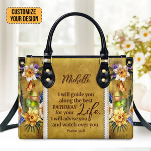 I Will Advise You And Watch Over You - Beautiful Personalized Leather Handbag - AT4080827