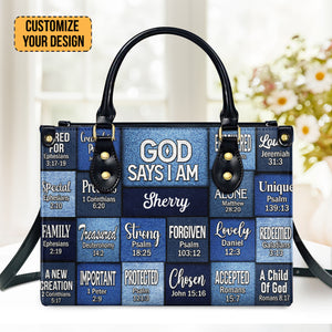 God Says I Am - Unique Personalized Leather Handbag - AT4080801