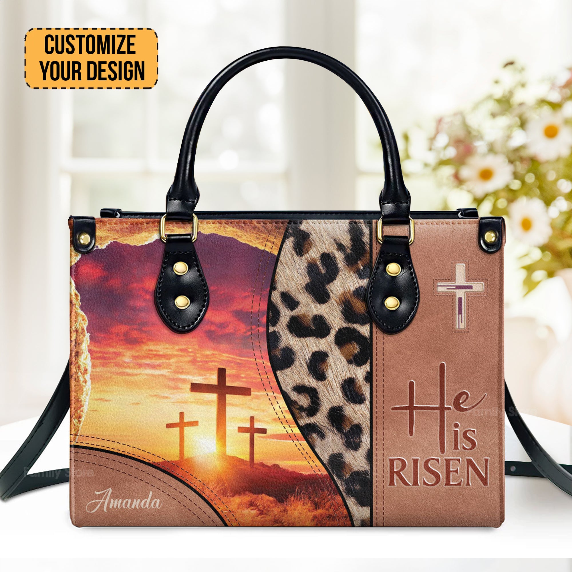 He Is Risen - Beautiful Personalized Leather Handbag - AT4081424