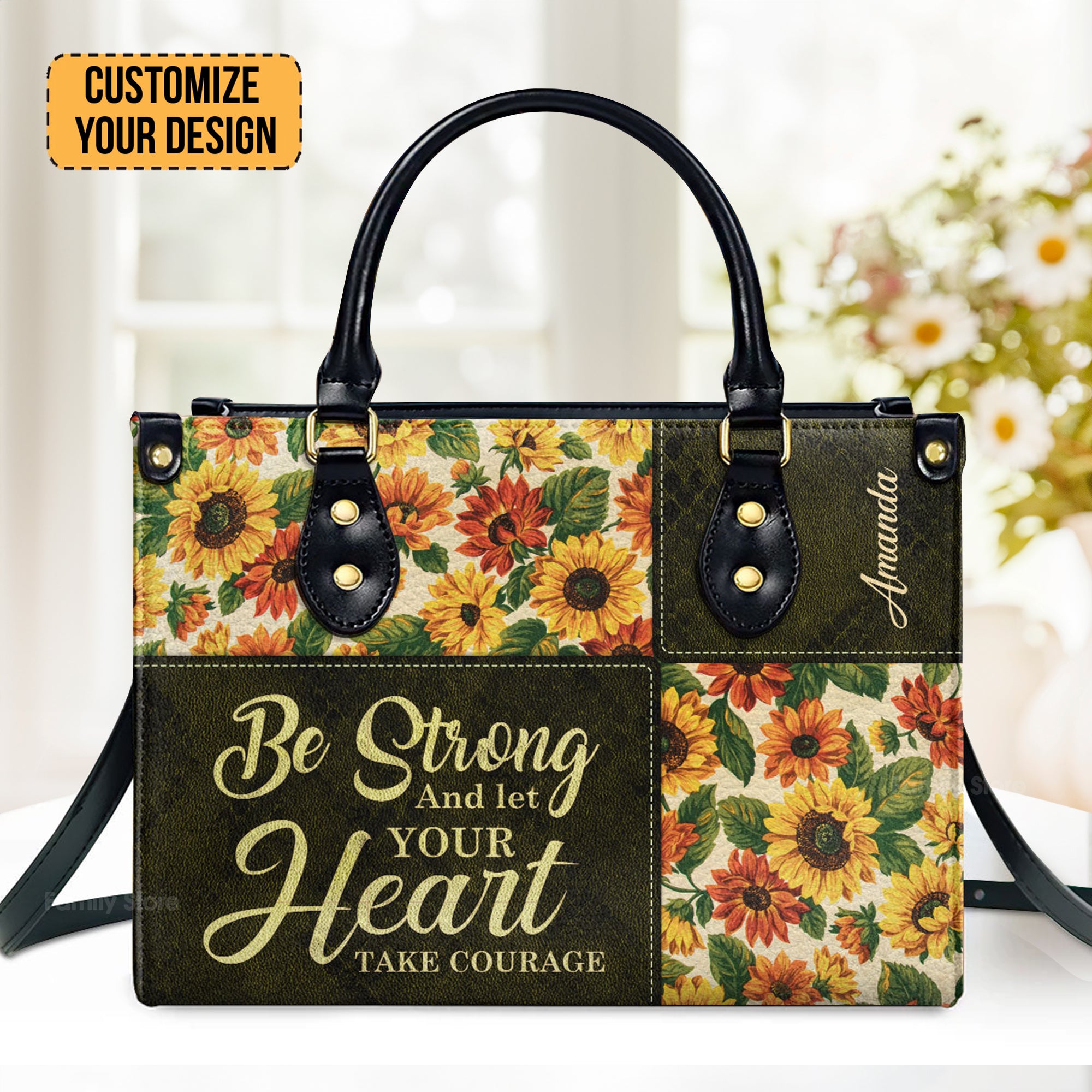 Psalm 3124 Be Strong And Let Your Heart Take Courage - Unique Personalized Leather Handbag - AT4080936