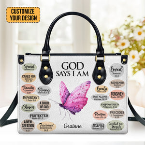 What God Says About You - Thoughtful Gift For Christians - Personalized Leather Handbag With Handle - AT4080920