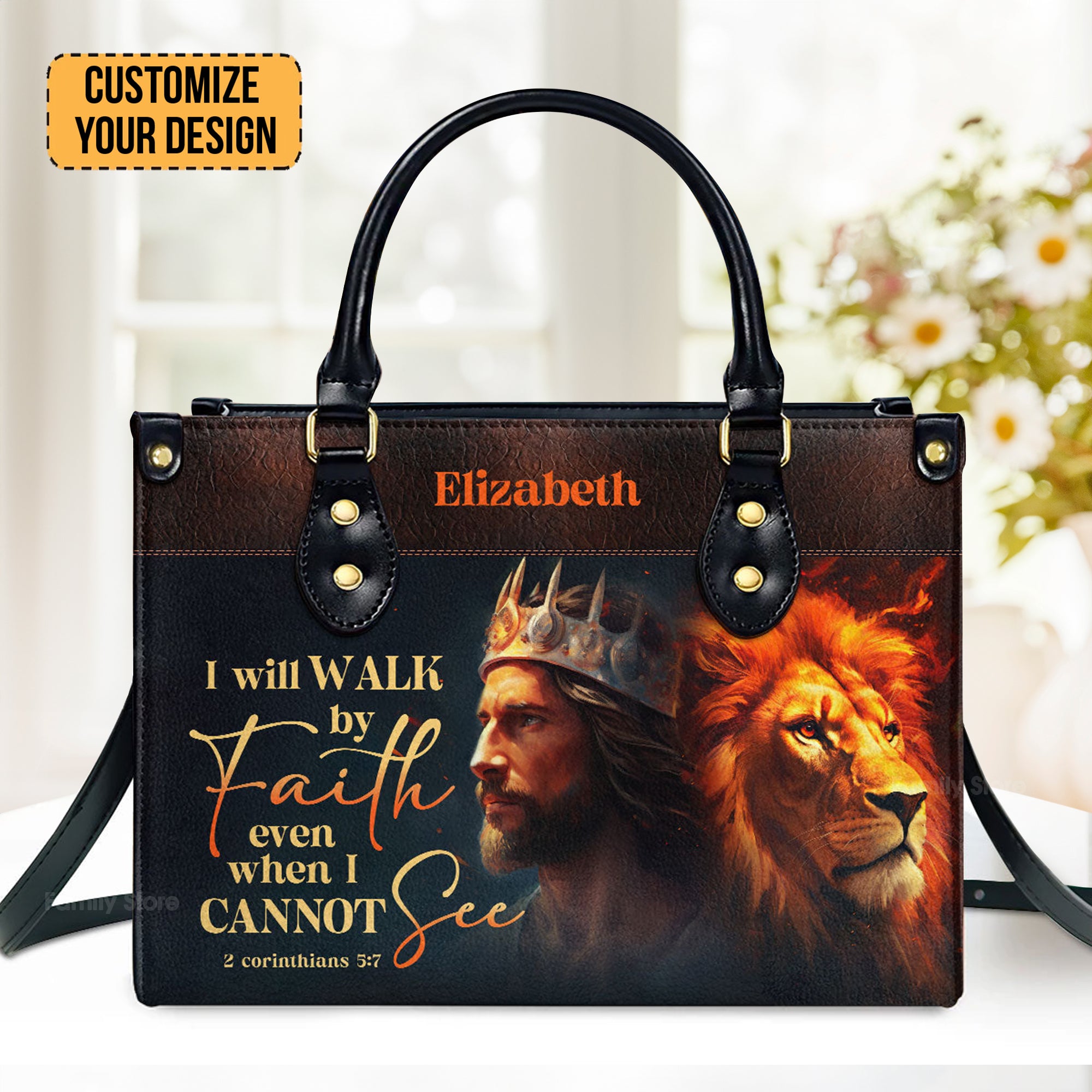 Will Walk By Faith - Beautiful Personalized Leather Handbag - AT4081218