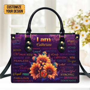 I Am Fearless - Thoughtful Gift For Christians - Personalized Leather Handbag With Handle - AT4080910