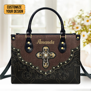 Special Cross - Scripture Gifts For Women Of God - Personalized Leather Handbag With Handle - AT4081416