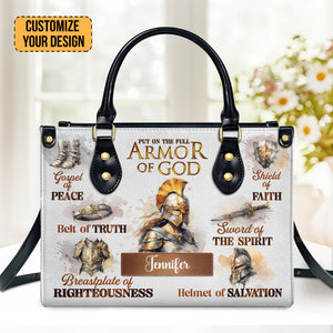 Armor Of God - Personalized Leather Handbag With Handle - AT4081244