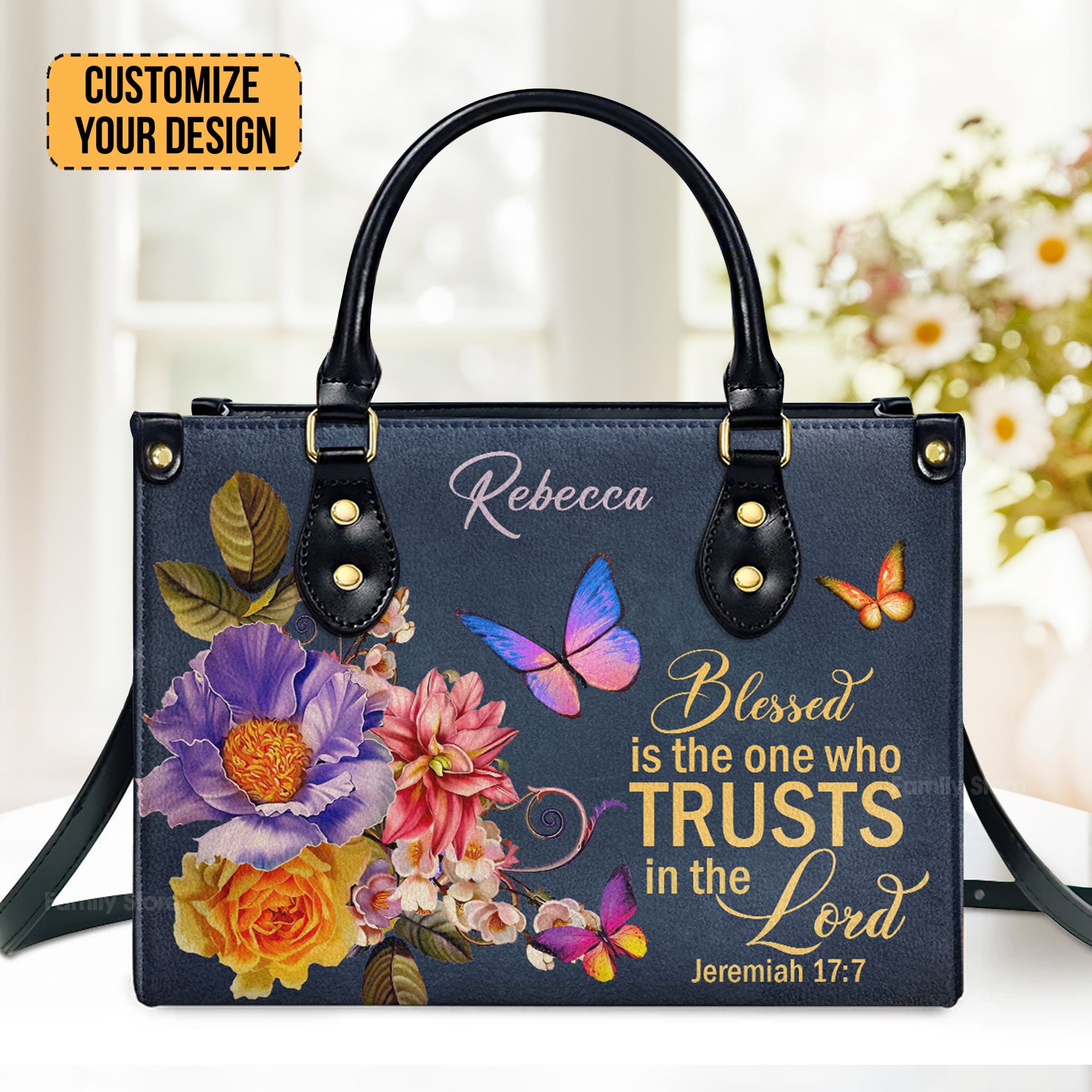 Blessed Is The Woman Who Trusts In The Lord Jeremiah 17:7 - Unique Personalized Leather Handbag - AT4080843