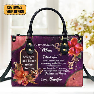 To My Amazing Mom - Unique Personalized Leather Handbag - AT4081443