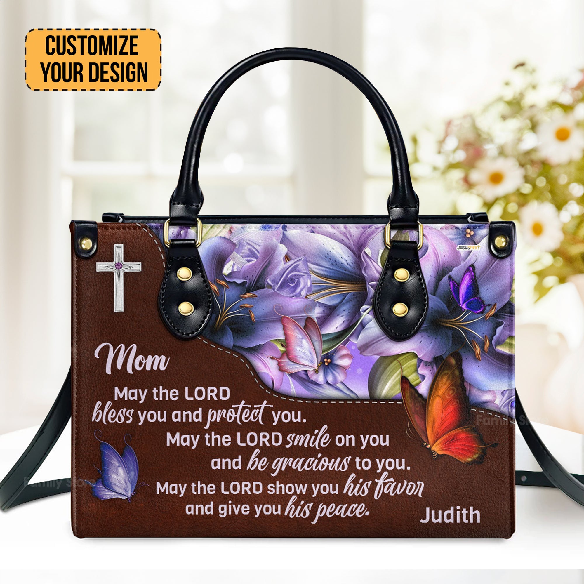 May The Lord Bless You And Protect You - Awesome Personalized Leather Handbag - AT4081339