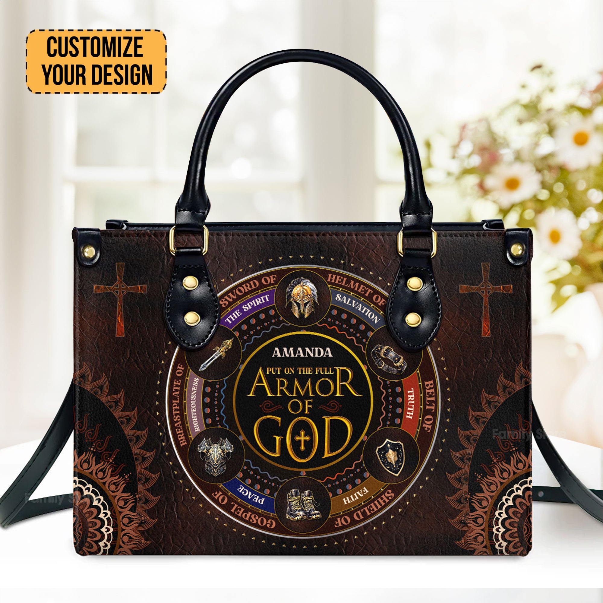 Armor Of God - Awesome Personalized Leather Handbag - AT4081245