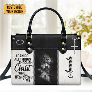 I Can Do All Things Through Christ - Thoughtful Gift For Christians - Personalized Leather Handbag With Handle - AT4080819