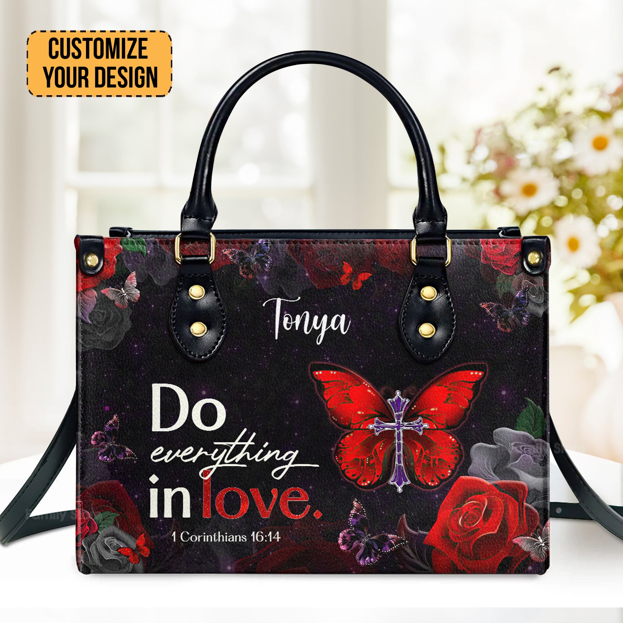 Do Everything in Love - Thoughtful Gift For Christians - Personalized Leather Handbag With Handle - AT4080835