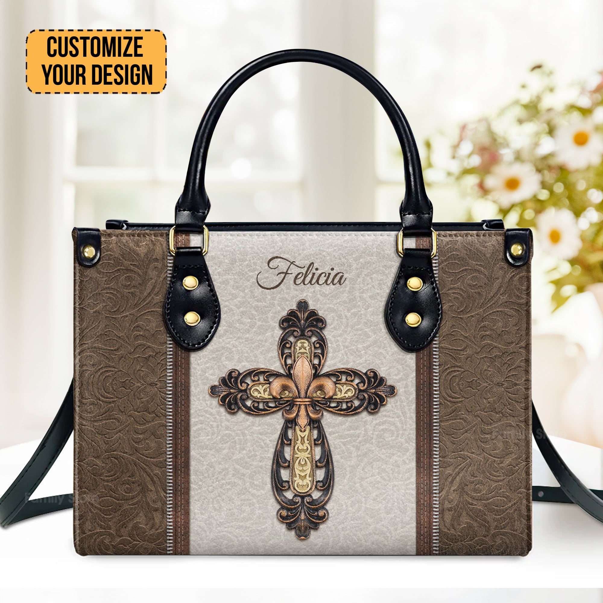 Be Still And Know That I Am God - Personalized Leather Handbag With Handle - AT4081344