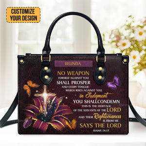 No Weapon Formed Against You Shall Prosper - Thoughtful Gift For Christians - Personalized Leather Handbag With Handle - AT4080723