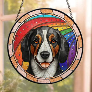 A Guardian Angel With A Wagging Tail - Memorial Gift For Pet Lovers - Personalized Stained Glass Window Hanging Suncatcher - CLP07 NA94