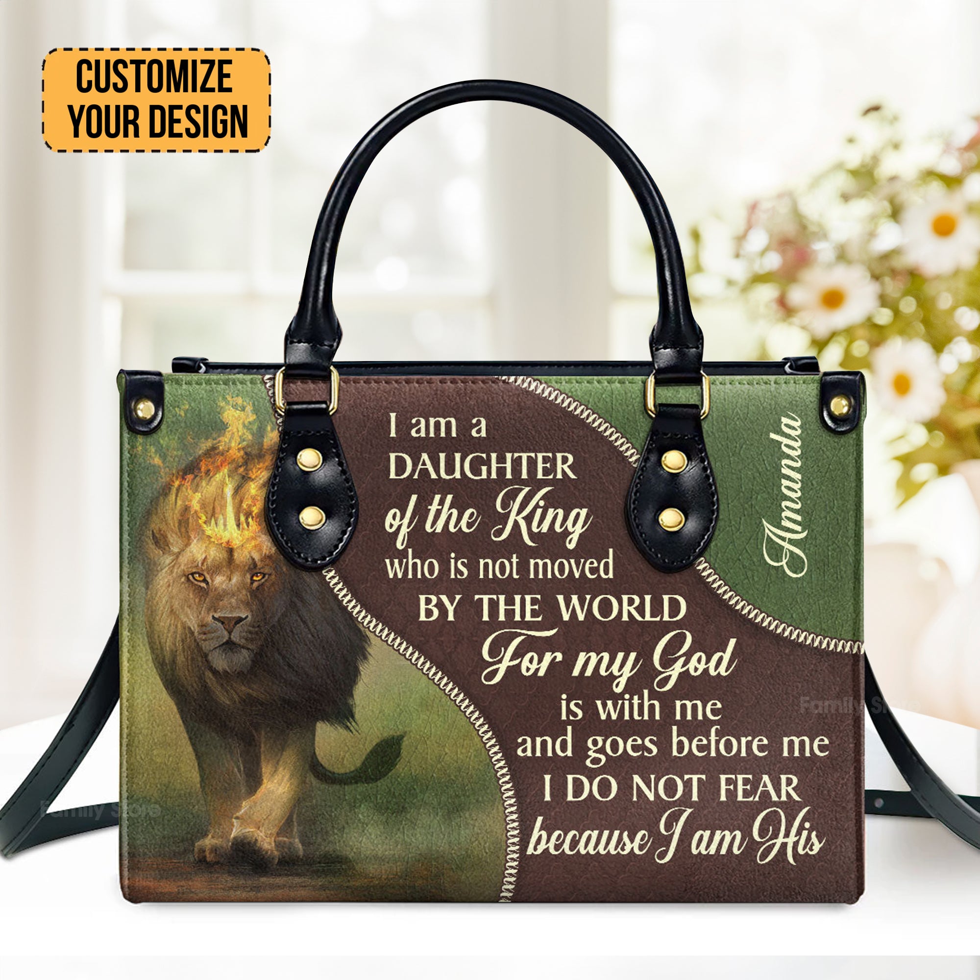 I Am A Daughter Of The King - Awesome Personalized Leather Handbag - AT4080812